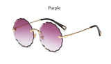 Transparent Frame Round Sunglasses